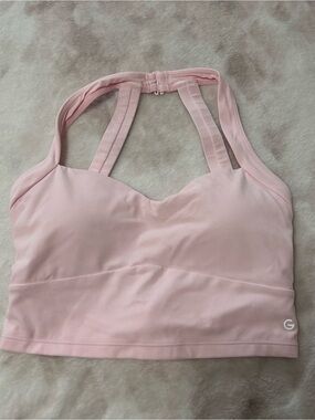 Glowmore Women’s Light Pink Double-Strap Support Sports Bra